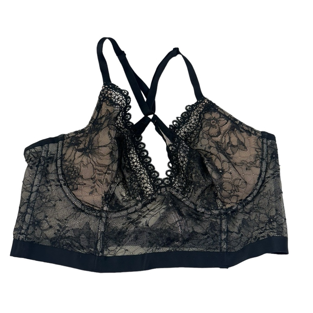 Victoria's Secret Very Sexy Black Unlined Bra Bustier Style 36C